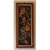 Image 2 : Framed Embroidered Bird and Floral Artworks on Black Fabric Backgrounds