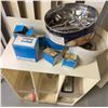 Image 2 : Lot: Wood Step Ladder, Hand Saws, Levels, Squares, Braces, Clamps, Hardware