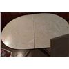 Image 2 : Oval Laminate Dining Table with Extension Leaf and Chrome Base