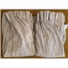 Image 1 : Beige and White Textured Curtains with Gathered Tops