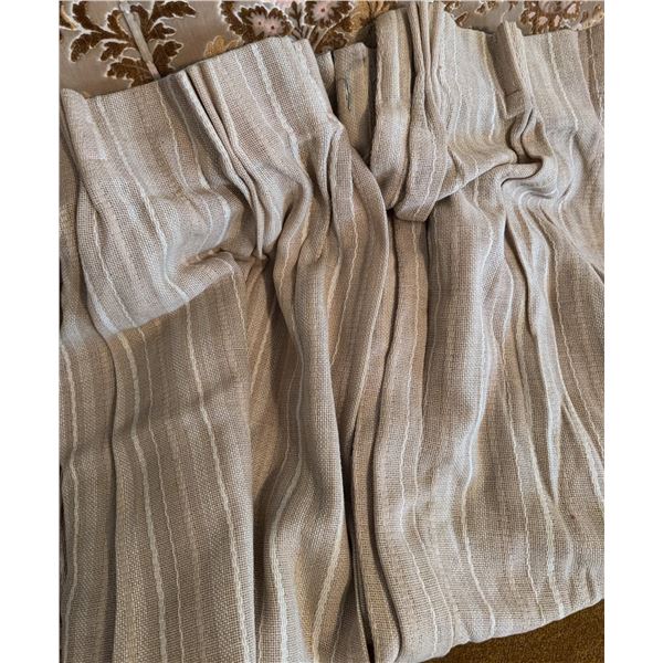 Beige Pinch Pleat Drapes with Subtle Vertical Stripes