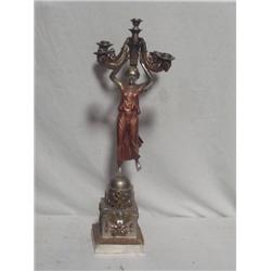 Lady Holding Candelabra Bronze by Serengelli