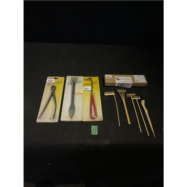 Tiny gardening tools for zen garden displays