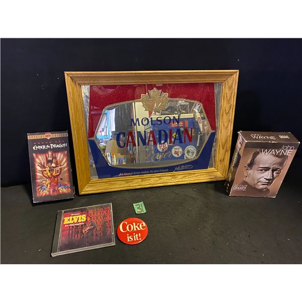 Molson Beer mirror, DVDs and CD