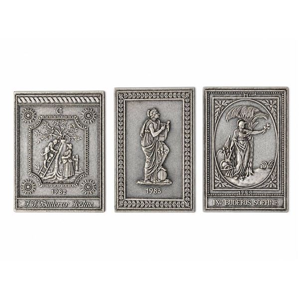 3 Buderus Soehne Cast Iron Plaques 1980, 1982, 1983