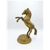 Image 5 : Solid Brass Rearing Horse Sculpture on Round Base