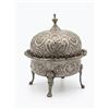 Image 1 : Ornate Lidded Silver Plated Serving Dish With Footed Base and Floral Embossed Detail