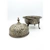 Image 2 : Ornate Lidded Silver Plated Serving Dish With Footed Base and Floral Embossed Detail