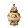 Image 4 : Painted Lidded Brass Jars With Floral And Butterfly Motifs