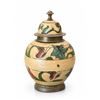 Image 5 : Painted Lidded Brass Jars With Floral And Butterfly Motifs