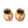 Image 2 : Brass and Terracotta Floral Embossed Vases with Gold Detailing