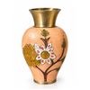 Image 4 : Brass and Terracotta Floral Embossed Vases with Gold Detailing