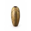Image 2 : Decorative Gilt Vase with Floral Relief Design, Gold Finish, Leaf Motif