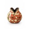 Image 1 : Ceramic Vase with Dual Spout and Red Floral Pattern