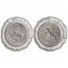 Image 1 : Embossed Pewter Wall Plates with Hunting Dog and Game Bird Scenes