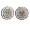 Image 1 : Embossed Pewter Wall Plates with Bird Relief and Scalloped Edges