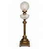 Image 2 : Cut Crystal and Brass Table Lamp with Ornate Pedestal Base
