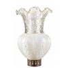 Image 4 : Bronze Oil Lamp with Figural Relief Base and Opaline Glass Shade