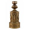 Image 6 : Bronze Oil Lamp with Figural Relief Base and Opaline Glass Shade