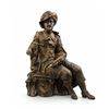 Image 1 : Bronze Sculpture of Seated Artist With Palette and Brush, Classical Attire