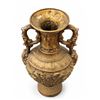 Image 2 : Large Gilt Composite Urn with Lion and Scroll Relief Handles and Decorative Motifs