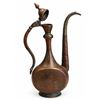 Image 2 : Engraved Copper Ewer with Hinged Lid and Long Spout, Relief Decoration