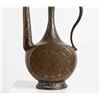 Image 5 : Engraved Copper Ewer with Hinged Lid and Long Spout, Relief Decoration