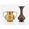 Image 1 : Middle Eastern Brass Vessels, Circa 1900, Includes Two-Handled Vase
