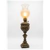 Image 2 : Ornate Cast Metal Table Lamps with Frosted and Clear Glass Shades