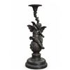 Image 1 : Bronze Figural Candlestick Cherub with Butterfly Wings on Ball Motif Base