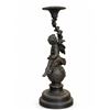 Image 3 : Bronze Figural Candlestick Cherub with Butterfly Wings on Ball Motif Base