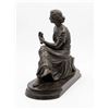 Image 3 : Patinated Bronze Seated Female Figure Holding Book and Stylus on Oval Base