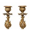 Image 3 : Ornate Gilt Bronze Candle Holders with Decorative Leaf Motifs