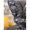 Image 6 : Black Metal Cherub Table Lamps with Frosted Glass Shades and Ornate Bases