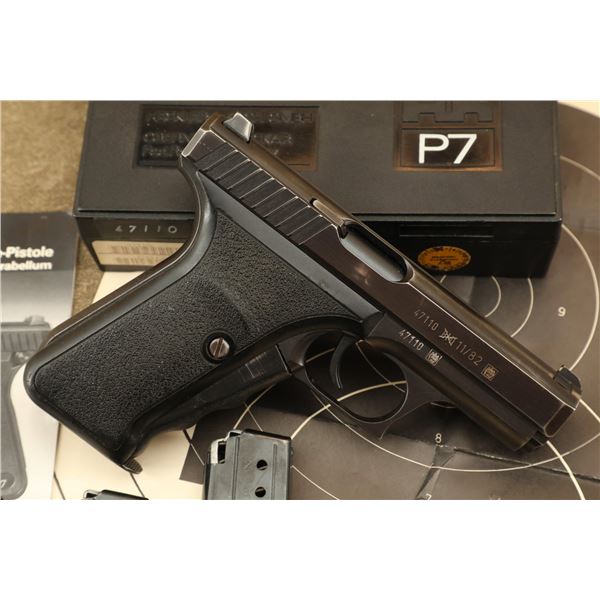 Boxed Heckler & Koch H&K HK P7 P-7 German BMI 9mm Squeeze-Cock Semi-Automatic Pistol, 1982