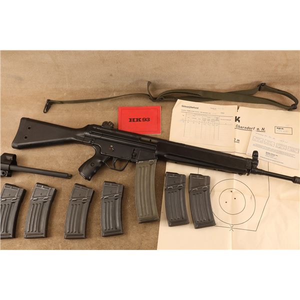 Pre-Ban Heckler Koch HK 93 .223 Rem 5.56mm Semi-Automatic Roller Delay Rifle & Mags, 1982
