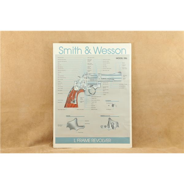 Smith & Wesson Model 586 L-Frame Revolver Exploded View 18" x 24" Poster
