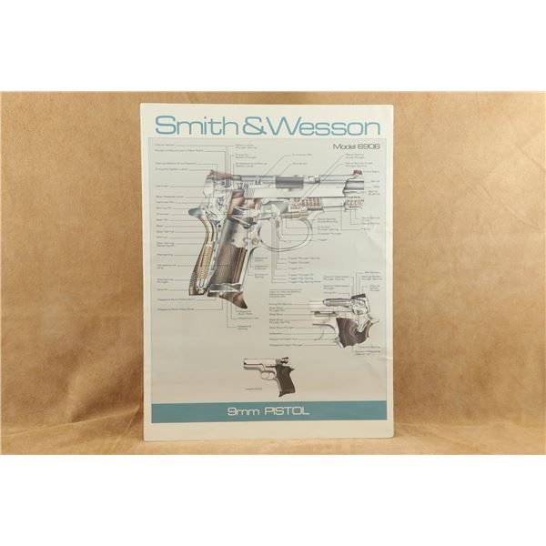 Smith & Wesson Model 6906 9mm Pistol Exploded View 18" x 24" Poster