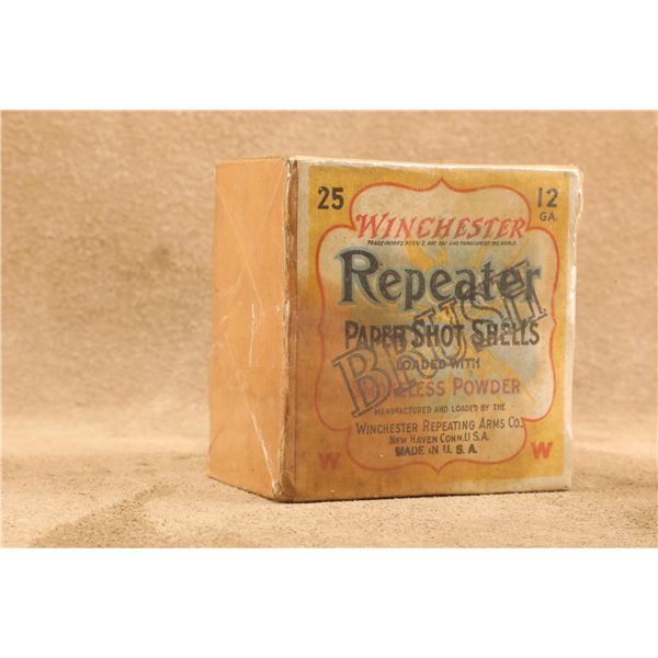 Full & Sealed 2-Piece Box 12 Gauge Winchester Repeater Paper Hulls #7 1/2 Lead Shotgun Shells