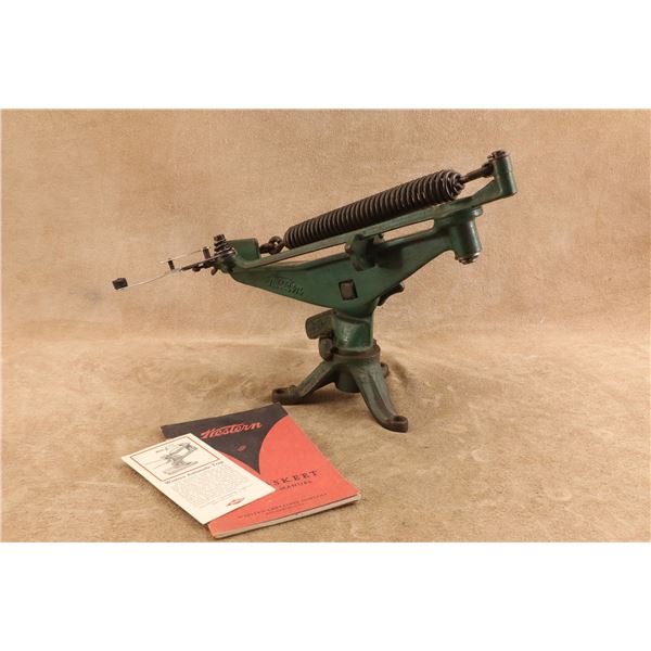 Vintage 1950s Western Model 4072 C1 18" Cast Iron Clay Pigeon Target Thrower Trap Machine with