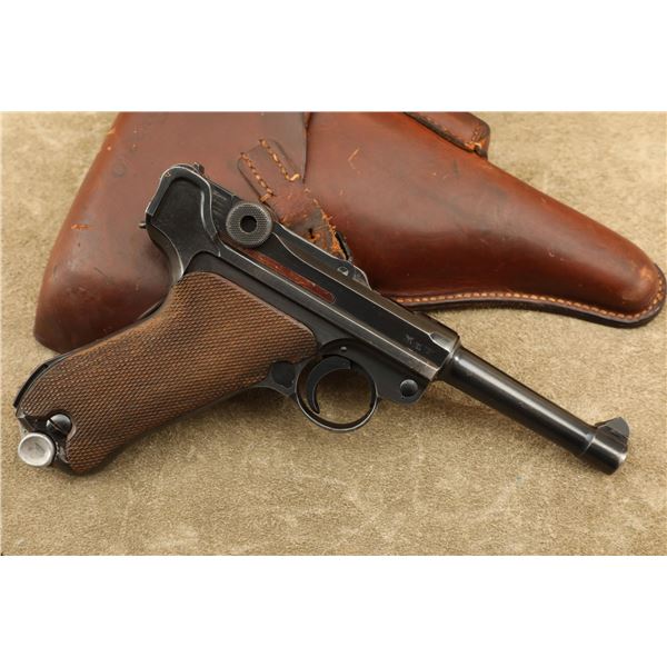 Matching WWII German Mauser 42 P.08 Luger 9mm Military Semi-Automatic Pistol, 1940 C&R