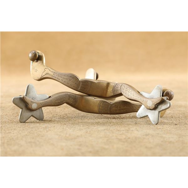 North & Judd "Hercules Bronze" Star Brand Spurs Buermann Style Vintage Western Pair