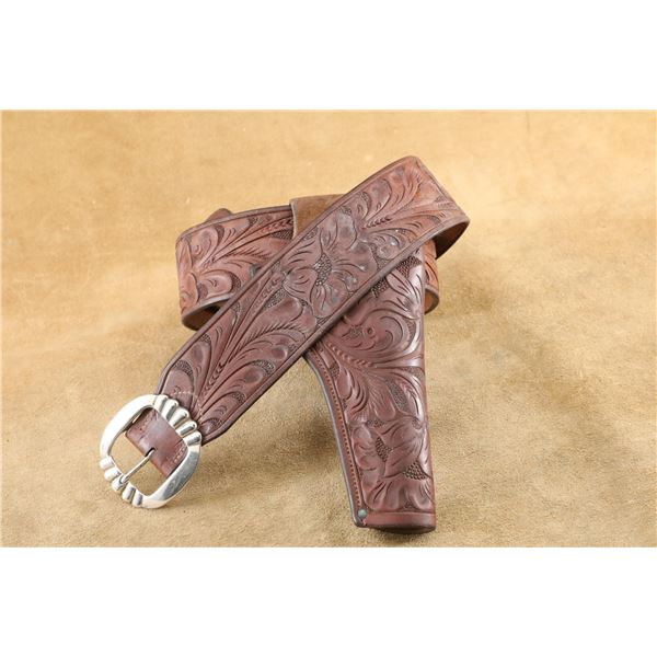 H.H. Heiser No. 16 Gun Belt And No. 730 RH Holster Western Rig For 5.5" Colt SAA
