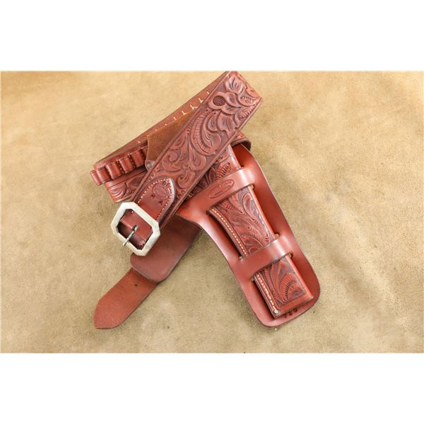 Heiser No. 72 Cartridge Belt And No. 710 7.5" RH Holster Rig For Browning Bros. Co.