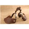 Image 6 : Crockett Cowboy Spurs Hand Tooled Leather Straps CMC Buckles Western Riding Set