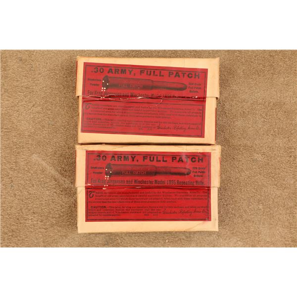 Vintage Winchester .30-40 Krag Full Patch Smokeless Ammunition 40rds, 2 Unopened Boxes
