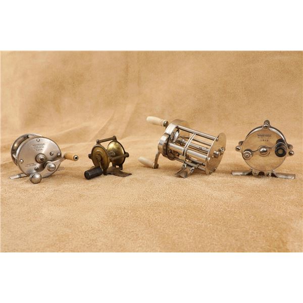 Winchester Vintage Nickeled & Brass Fishing Reels: No. 1119, No. 1312, No. 4256, & No. 4339