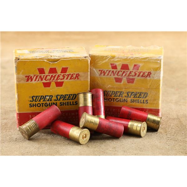 Two Boxes Containing 42rds Of Vintage Winchester Super Speed 12 Gauge 2 3/4" Shotgun Ammo