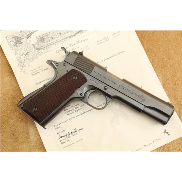 Pre-War Colt Government Model National Match 1911 5" .45 ACP Semi-Automatic Pistol, 1935 C&R