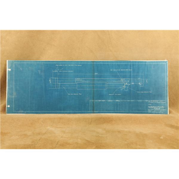 1941 Winchester Model 97 Trench Gun Blueprint Schematic Factory Cyanotype 12"x36.5"